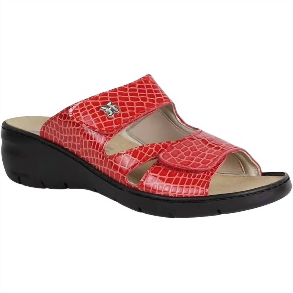 NEW HELLE COMFORT women's aura slide sandals in red